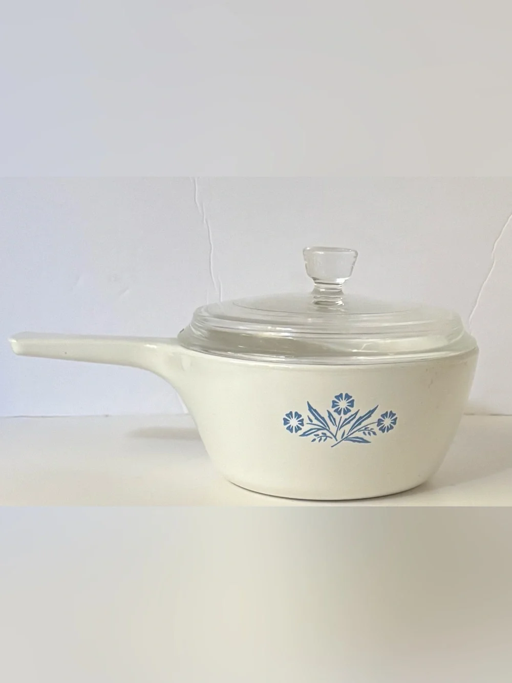 Corningware bakeware with matching lid vintage white with blue cornflowers